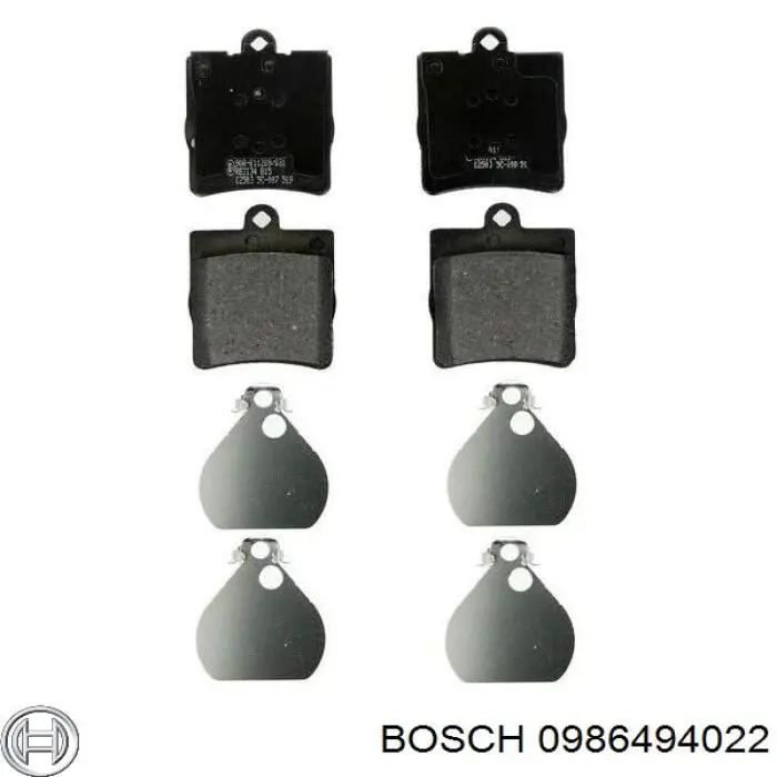 0986494022 Bosch колодки гальмові задні, дискові