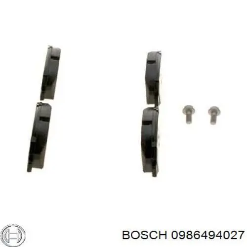 0986494027 Bosch колодки гальмівні передні, дискові