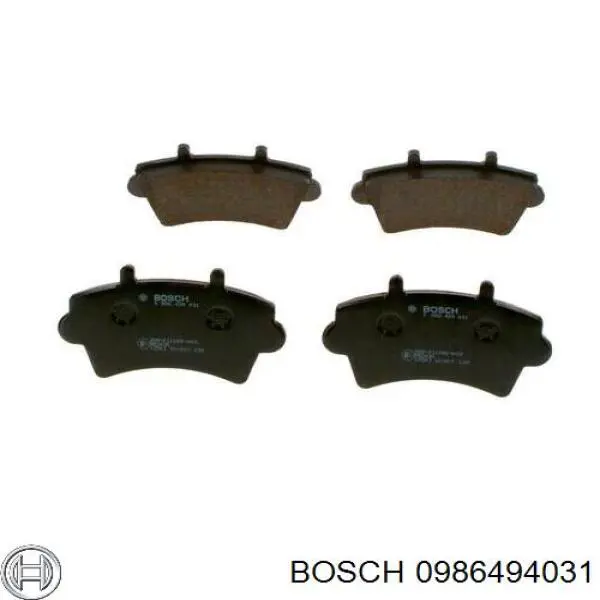 0986494031 Bosch колодки гальмівні передні, дискові