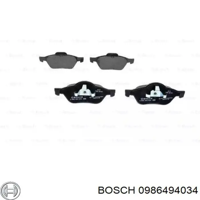 Колодки гальмівні передні, дискові 0986494034 Bosch