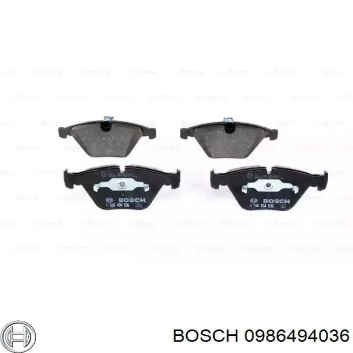 Колодки гальмівні передні, дискові 0986494036 Bosch