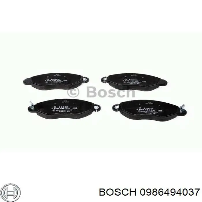 0986494037 Bosch колодки гальмівні передні, дискові
