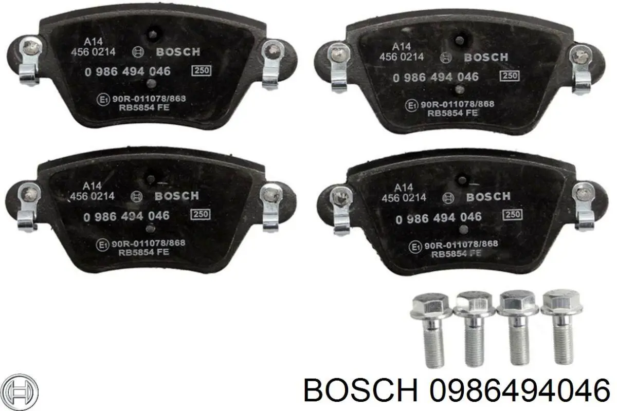 0986494046 Bosch колодки гальмові задні, дискові