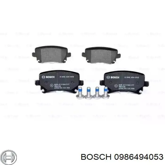 Колодки гальмові задні, дискові 0986494053 Bosch