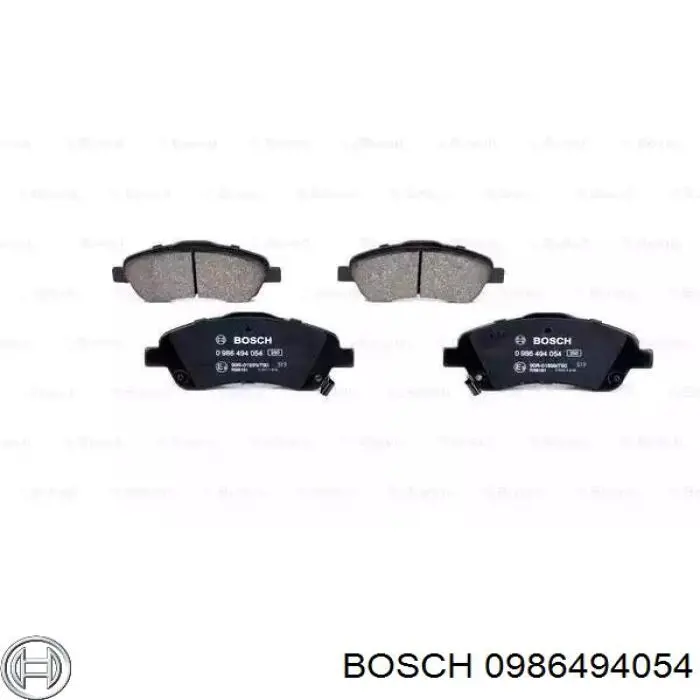 Колодки гальмівні передні, дискові 0986494054 Bosch