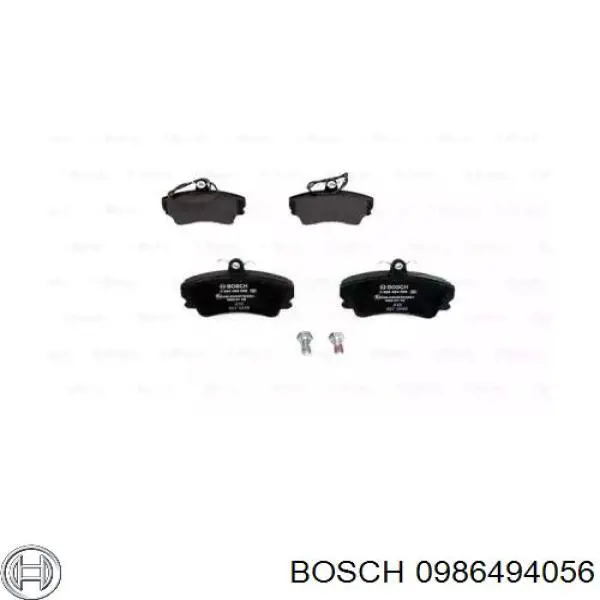 0986494056 Bosch колодки гальмівні передні, дискові