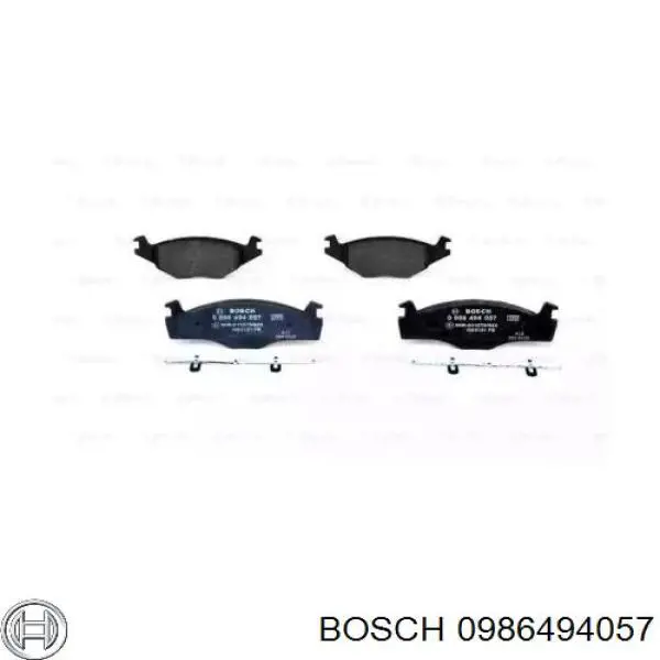 0986494057 Bosch колодки гальмівні передні, дискові