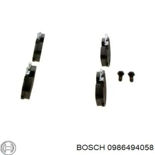 0986494058 Bosch колодки гальмівні передні, дискові