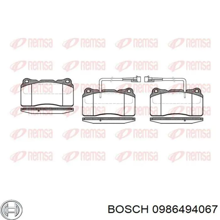 0986494067 Bosch колодки гальмівні передні, дискові