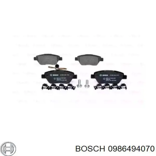 0986494070 Bosch колодки гальмівні передні, дискові