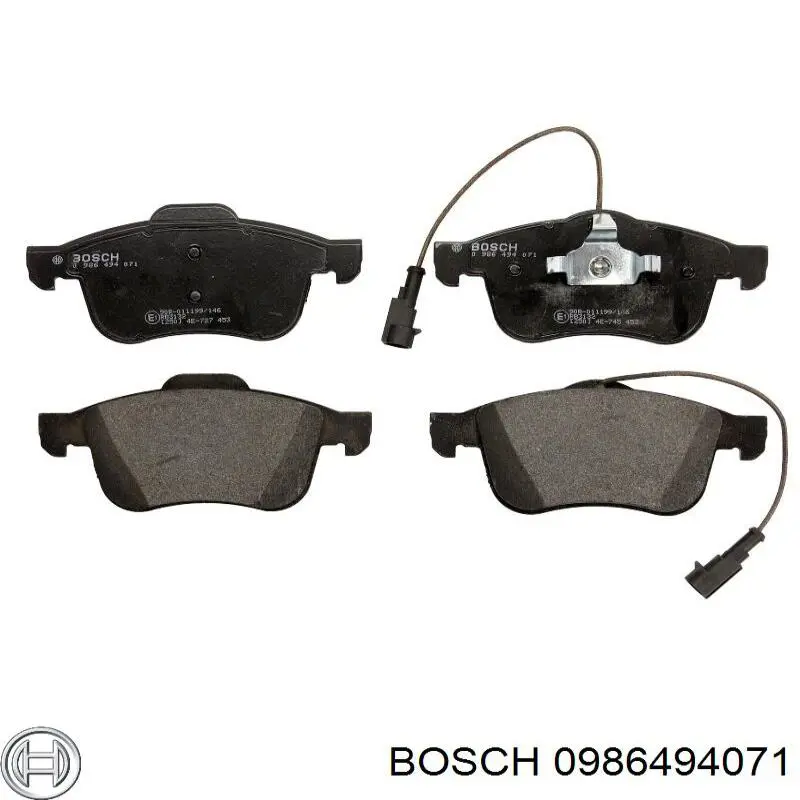 0986494071 Bosch колодки гальмівні передні, дискові