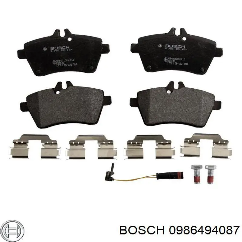 0986494087 Bosch колодки гальмівні передні, дискові