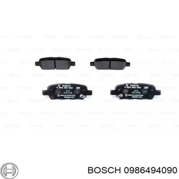 Колодки гальмові задні, дискові 0986494090 Bosch