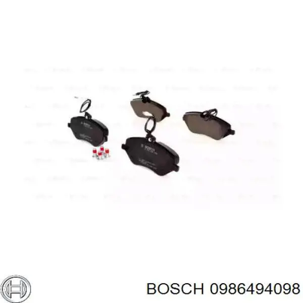 Колодки гальмівні передні, дискові 0986494098 Bosch