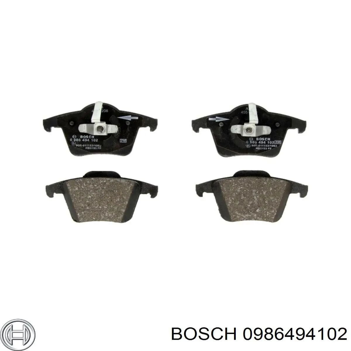 0986494102 Bosch колодки гальмові задні, дискові