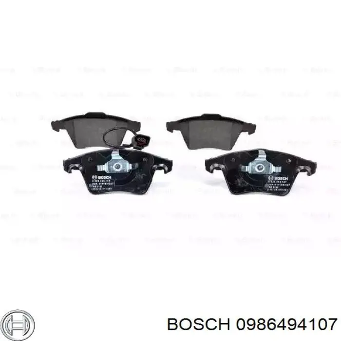 0986494107 Bosch колодки гальмівні передні, дискові