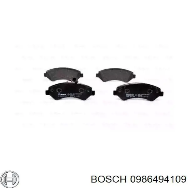 0986494109 Bosch колодки гальмівні передні, дискові