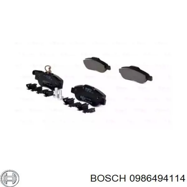 Колодки гальмівні передні, дискові 0986494114 Bosch