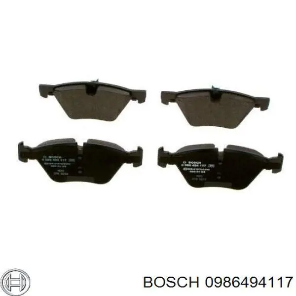 Колодки гальмівні передні, дискові 0986494117 Bosch