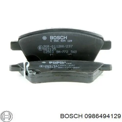 0986494129 Bosch колодки гальмівні передні, дискові