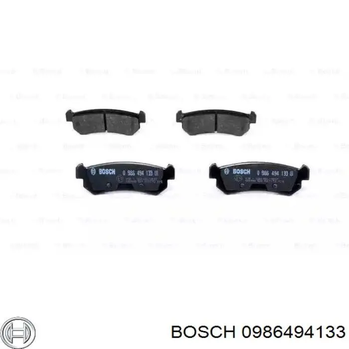 0986494133 Bosch колодки гальмові задні, дискові