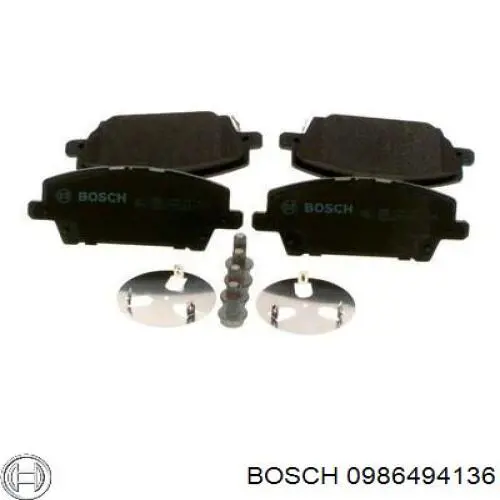 0986494136 Bosch колодки гальмівні передні, дискові
