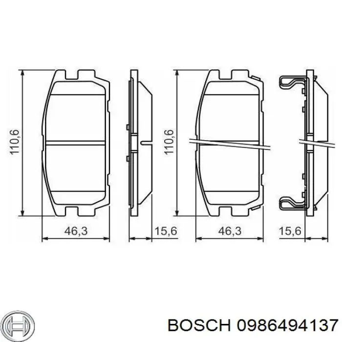 Купити 0986494137 Bosch Задні колодки