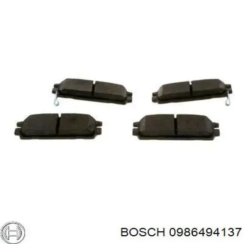 Задні гальмівні колодки 0986494137 Bosch