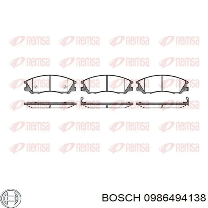 Передні тормозні колодки 0986494138 Bosch
