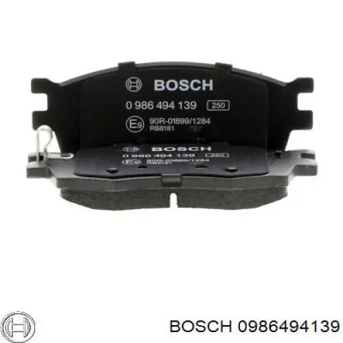 0986494139 Bosch колодки гальмівні передні, дискові