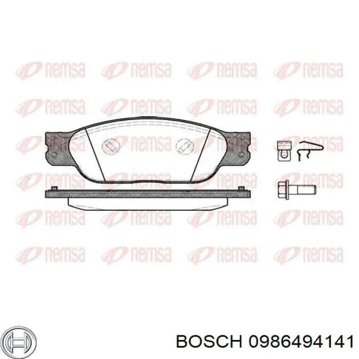 Купити 0986494141 Bosch Колодки гальмівні передні, дискові