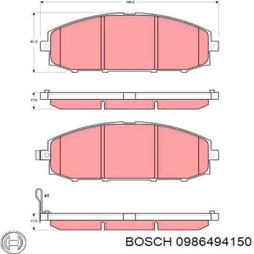 Гальмівні колодки Bosch 0986494150 ціна, від 33.16 USD