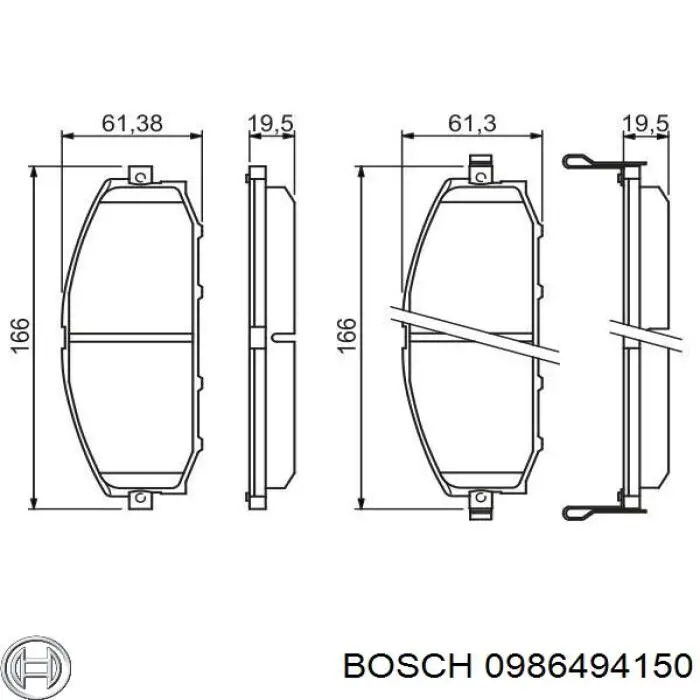 Тормозні колодки Bosch 0986494150