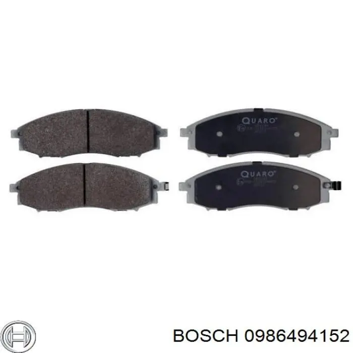Передні тормозні колодки 0986494152 Bosch