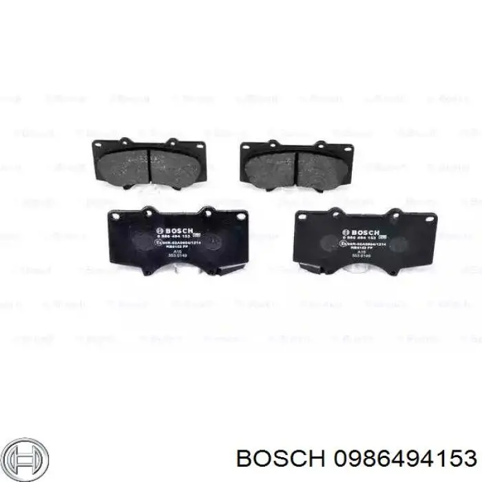 0986494153 Bosch колодки гальмівні передні, дискові