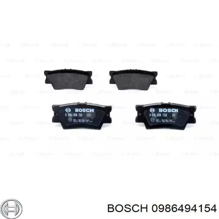 0986494154 Bosch колодки гальмові задні, дискові