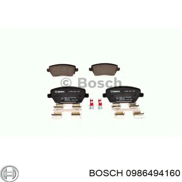 0986494160 Bosch колодки гальмівні передні, дискові