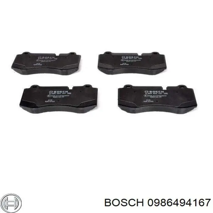 Колодки гальмівні передні, дискові 0986494167 Bosch