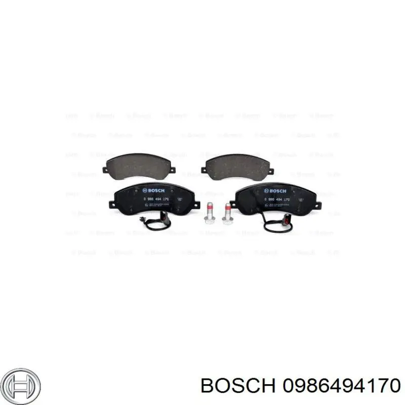 0986494170 Bosch колодки гальмівні передні, дискові