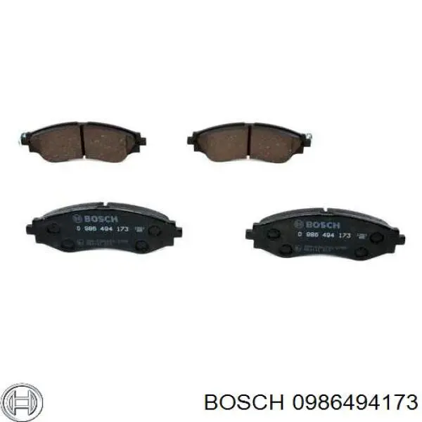 0986494173 Bosch колодки гальмівні передні, дискові
