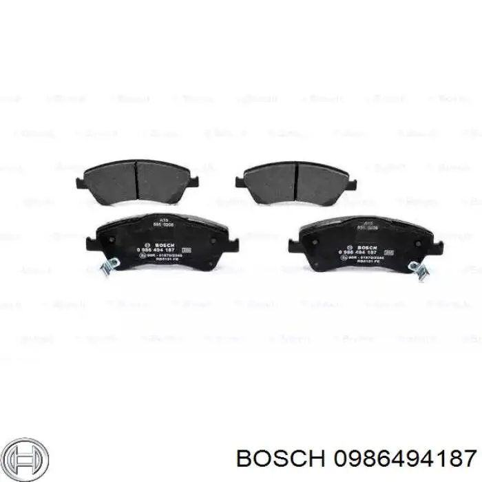 0986494187 Bosch колодки гальмівні передні, дискові