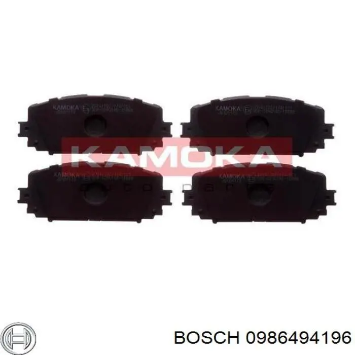 Передні тормозні колодки 0986494196 Bosch