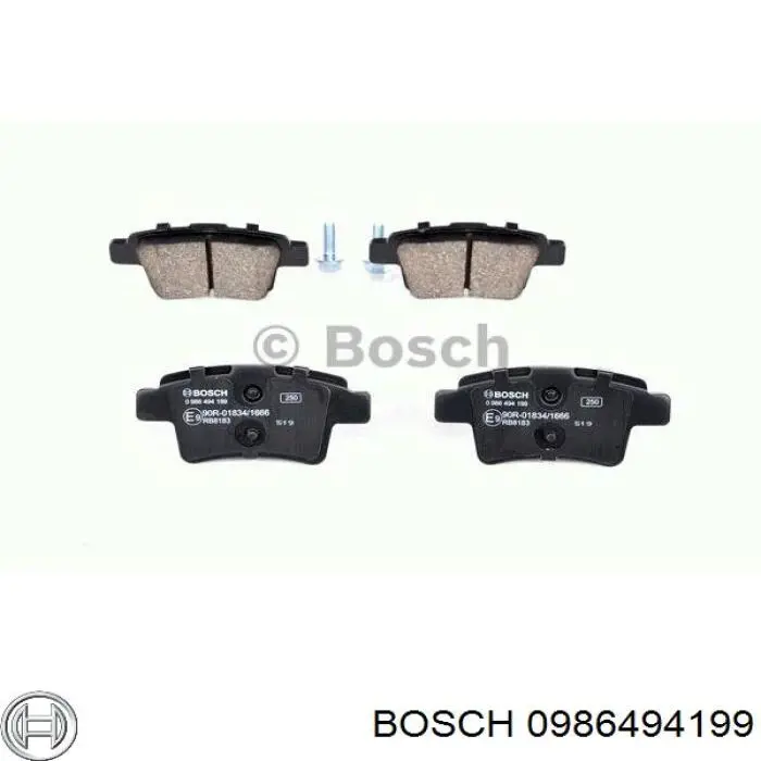 0986494199 Bosch колодки гальмові задні, дискові