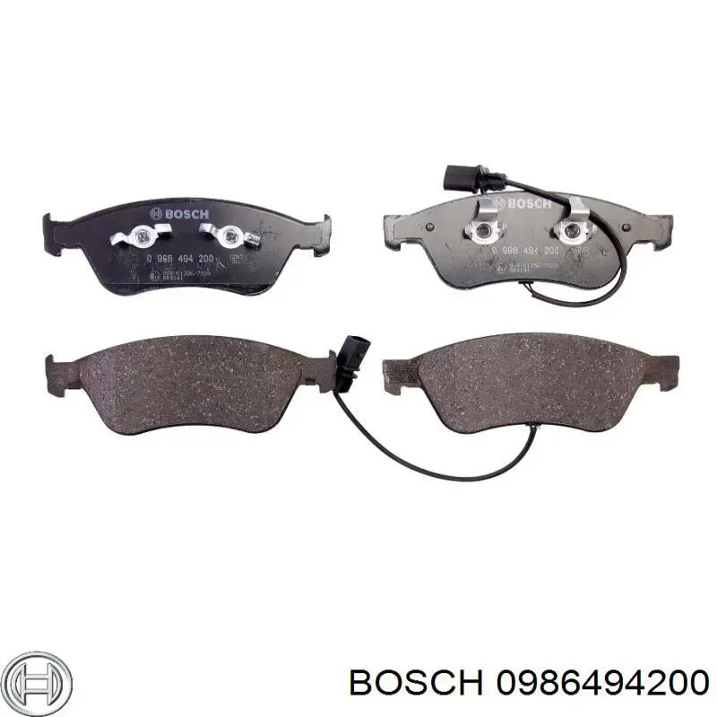 0986494200 Bosch колодки гальмівні передні, дискові