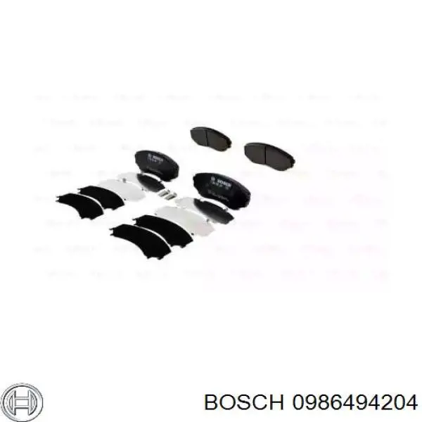 0986494204 Bosch колодки гальмівні передні, дискові