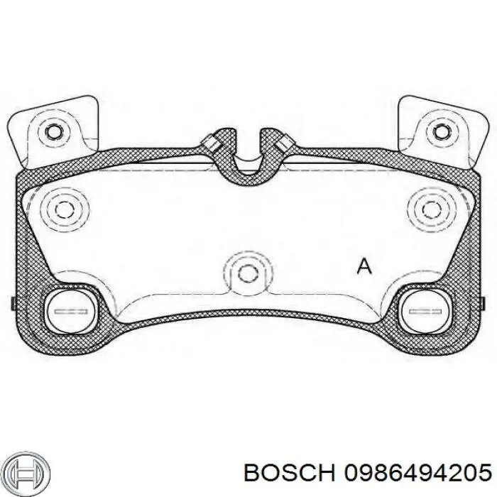 0986494205 Bosch Колодки гальмівні задні, дискові