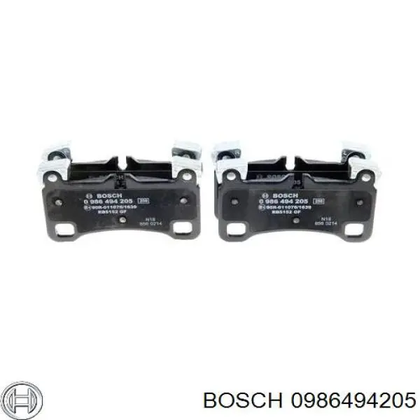 0986494205 Bosch колодки гальмові задні, дискові