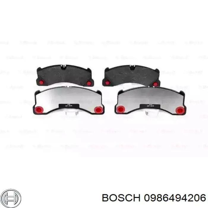 Колодки гальмівні передні, дискові 0986494206 Bosch