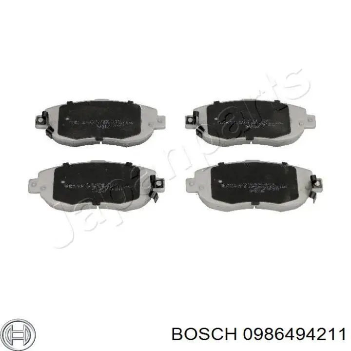 Колодки гальмівні передні, дискові 0986494211 Bosch