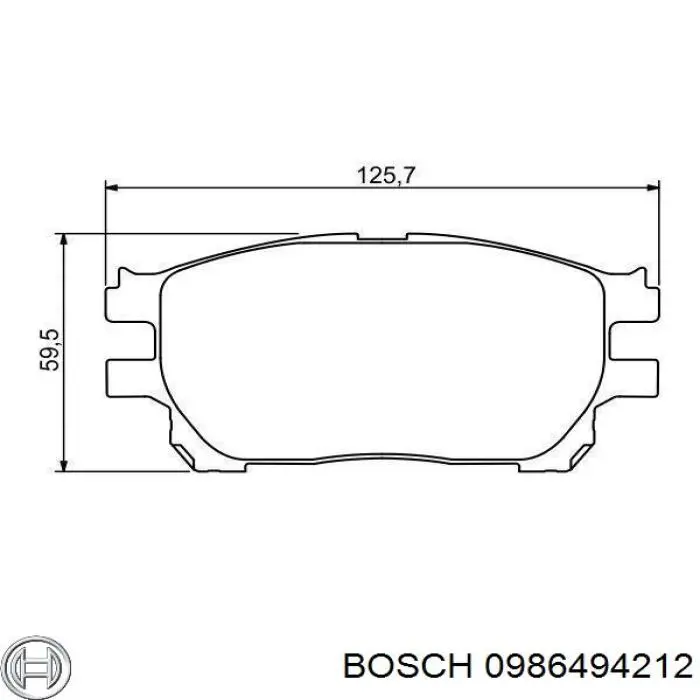 0986494212 Bosch колодки гальмівні передні, дискові
